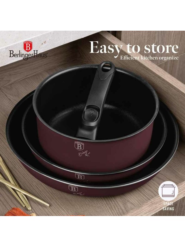 Berlingerhaus Комплект съдове с подвижна дръжка 9 части Leonardo Collection BERLINGERHAUS