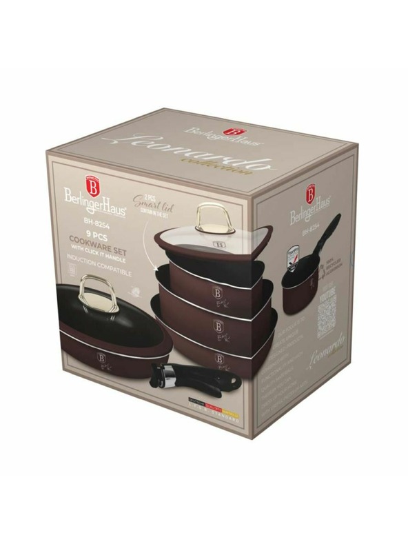 Berlingerhaus Комплект съдове с подвижна дръжка 9 части Leonardo Collection BERLINGERHAUS