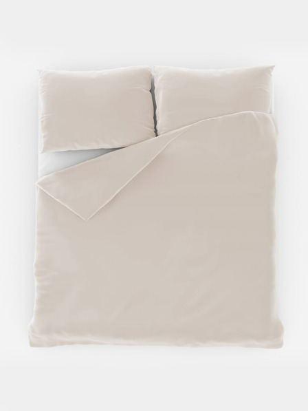 Kvalitex Френски еднотонен памучен спален комплект 240x200, 70x90cm бял