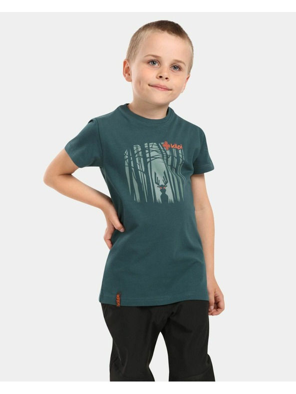Kilpi Детска памучна тениска Kilpi SALO-JB Тъмнозелена
