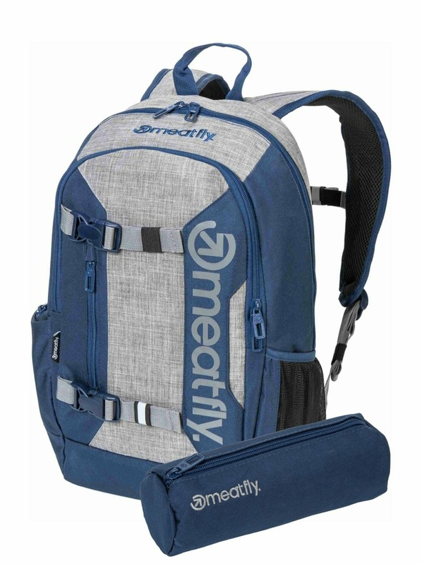 Meatfly Meatfly раница Basejumper Blue / Grey Heather 22 L + МОЛИВНИК | Сива | Обем 22 L