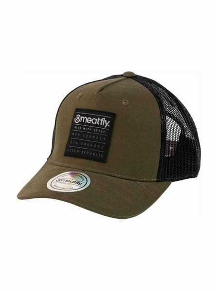 Meatfly Meatfly шапка с козирка Hawkye Trucker Army Square | Черна |