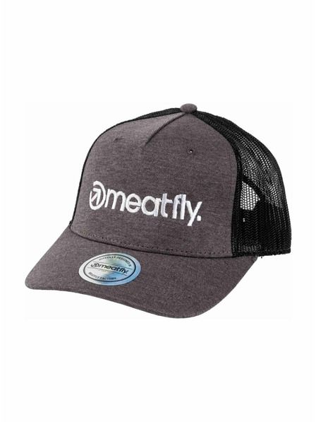 Meatfly Meatfly шапка с козирка Horton Trucker Grey / White Logo | Черна | Размер
