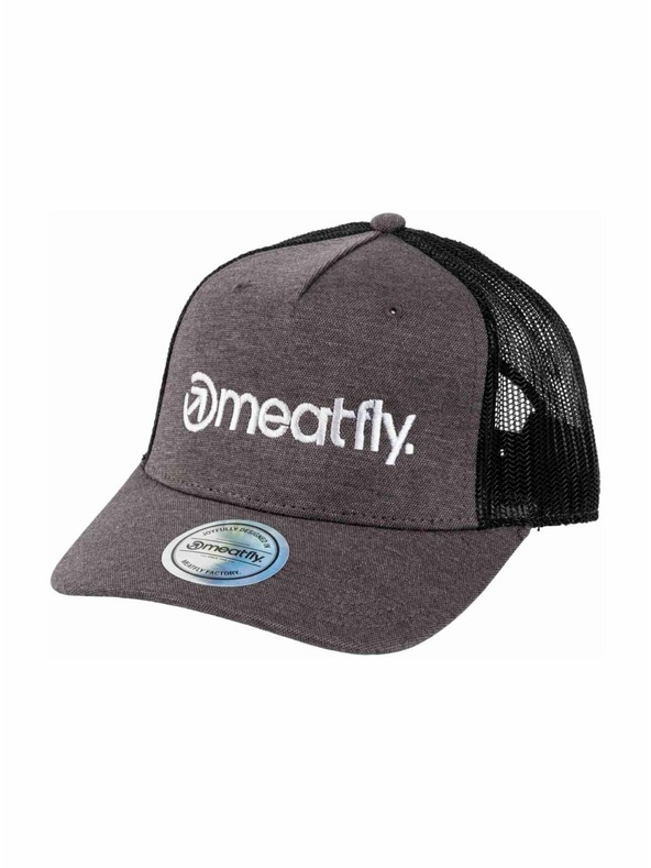 Meatfly Meatfly шапка с козирка Horton Trucker Grey / White Logo | Черна | Размер