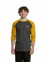 Meatfly Meatfly мъжка тениска с дълъг ръкав Kennedy Raglan Charcoal Heather / Mustard | Сива