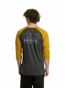 Meatfly Meatfly мъжка тениска с дълъг ръкав Kennedy Raglan Charcoal Heather / Mustard | Сива