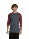 Meatfly Meatfly мъжка тениска с дълъг ръкав Kennedy Raglan Navy Heather / Dark Wine | Червена