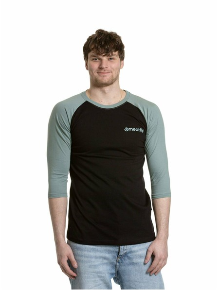 Meatfly Meatfly мъжка тениска с дълъг ръкав Reagan Raglan Dusty Mint / Black