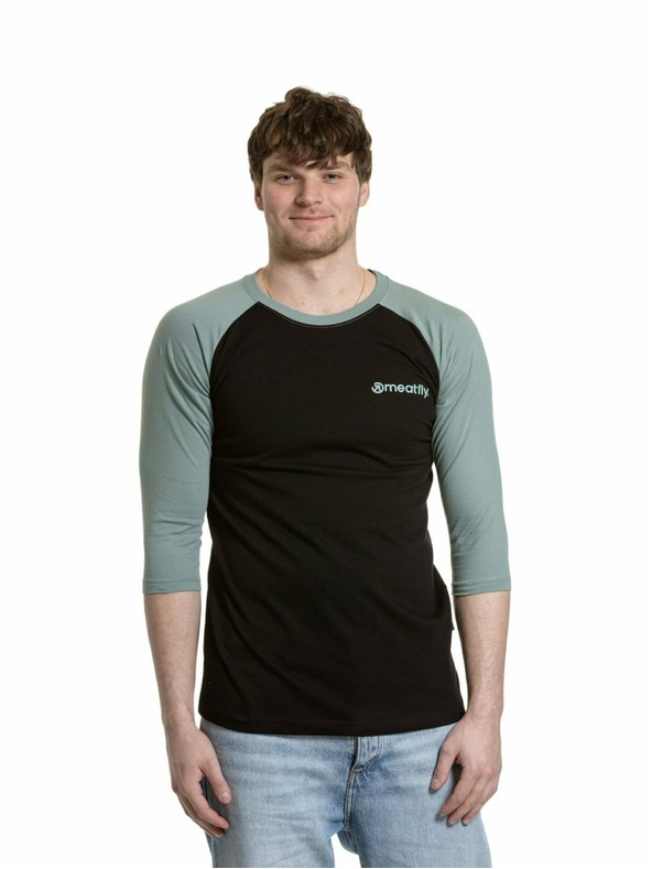 Meatfly Meatfly мъжка тениска с дълъг ръкав Reagan Raglan Dusty Mint / Black