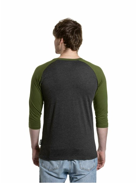 Meatfly Meatfly мъжка тениска с дълъг ръкав Reagan Raglan Olive / Charcoal Heather | Сива