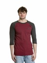 Meatfly Meatfly мъжка тениска с дълъг ръкав Reagan Raglan Dark Wine / Charcoal Heather | Сива