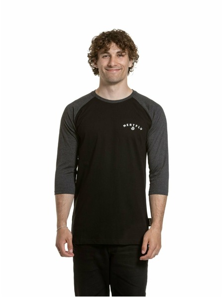 Meatfly Meatfly мъжка тениска с дълъг ръкав Kennedy Raglan Black