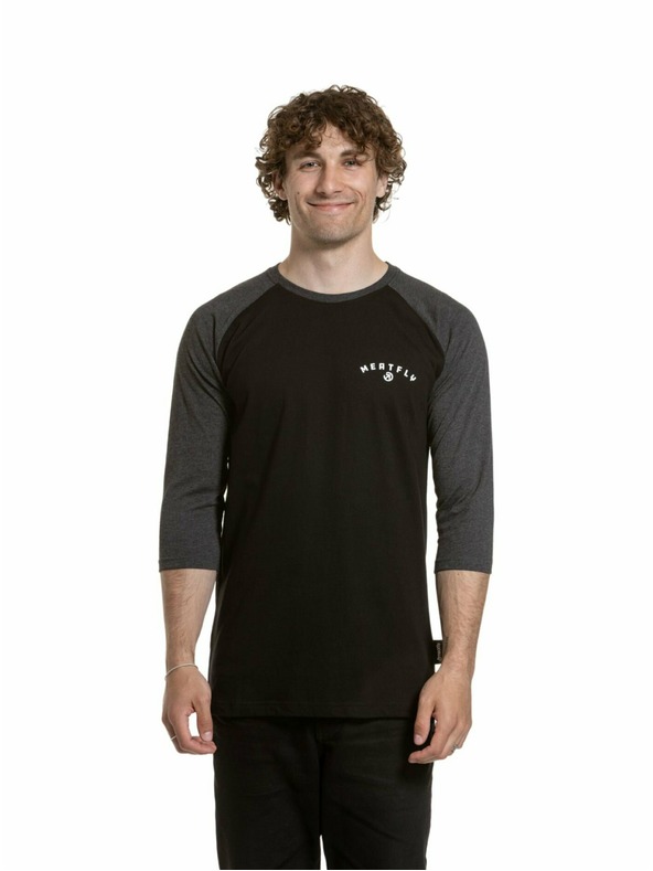Meatfly Meatfly мъжка тениска с дълъг ръкав Kennedy Raglan Black