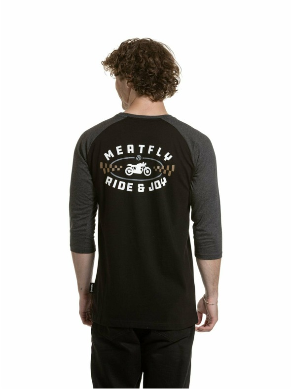 Meatfly Meatfly мъжка тениска с дълъг ръкав Kennedy Raglan Black