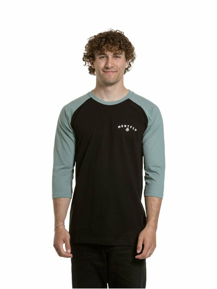 Meatfly Meatfly мъжка тениска с дълъг ръкав Kennedy Raglan Dusty Mint / Black