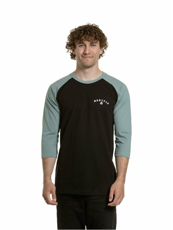 Meatfly Meatfly мъжка тениска с дълъг ръкав Kennedy Raglan Dusty Mint / Black