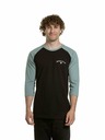 Meatfly Meatfly мъжка тениска с дълъг ръкав Kennedy Raglan Dusty Mint / Black