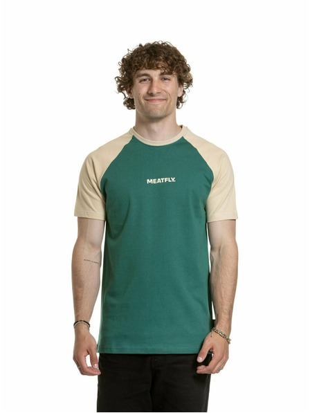 Meatfly Meatfly мъжка тениска Ozzy Raglan Forest Green / Sand