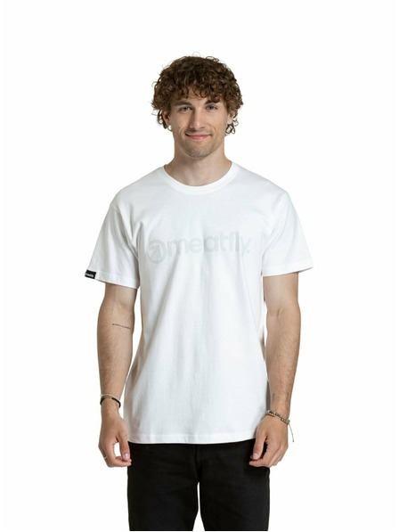 Meatfly Meatfly мъжка тениска Striped Logo White | Бяла
