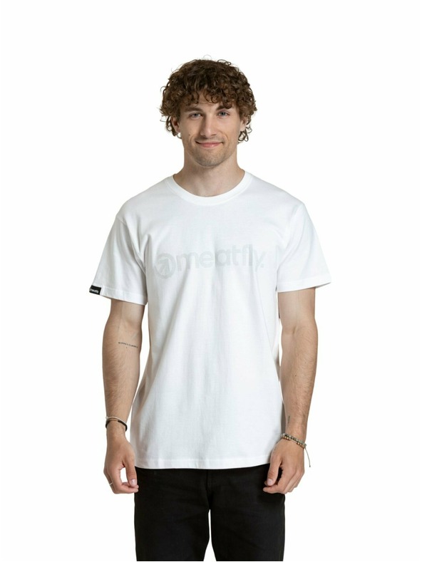Meatfly Meatfly мъжка тениска Striped Logo White | Бяла