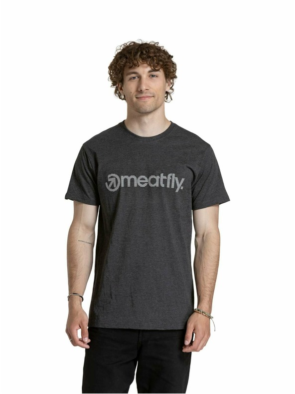Meatfly Meatfly мъжка тениска Striped Logo Mystic Grey | Сива