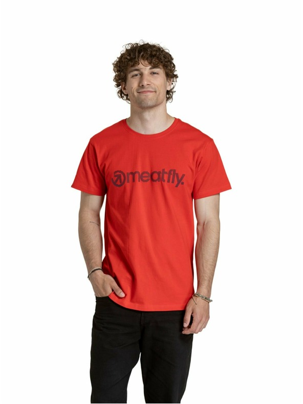 Meatfly Meatfly мъжка тениска Striped Logo Bright Red | Червена