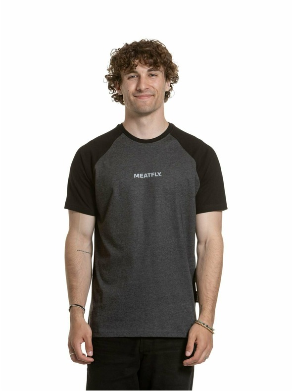Meatfly Meatfly мъжка тениска Ozzy Raglan Charcoal Heather / Black