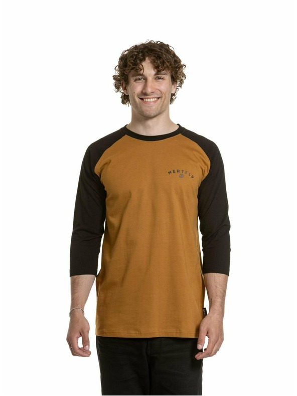 Meatfly Meatfly мъжка тениска с дълъг ръкав Kennedy Raglan Gold Brown / Black