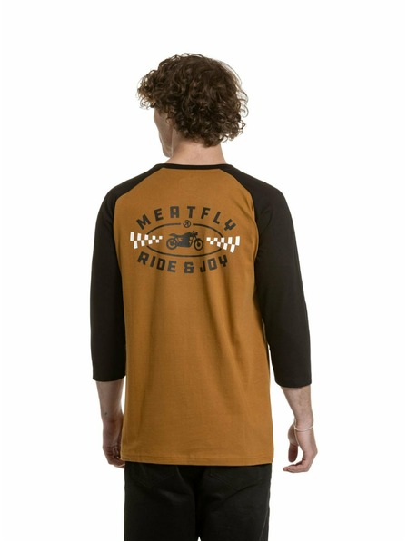 Meatfly Meatfly мъжка тениска с дълъг ръкав Kennedy Raglan Gold Brown / Black