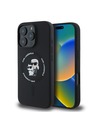 Karl Lagerfeld Karl Lagerfeld Течен силиконов калъф Karl and Choupette MagSafe за iPhone 16 Pro Черен