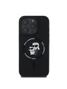 Karl Lagerfeld Karl Lagerfeld Течен силиконов калъф Karl and Choupette MagSafe за iPhone 16 Pro Max Черен
