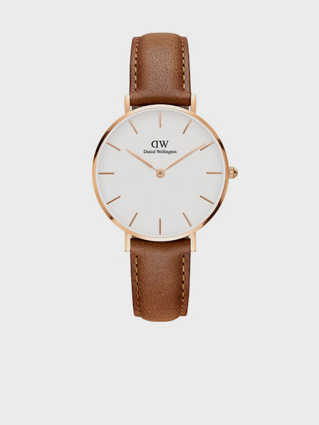 Daniel Wellington Кафяви дамски часовник с кожена каишка Daniel Wellington Petite Durham