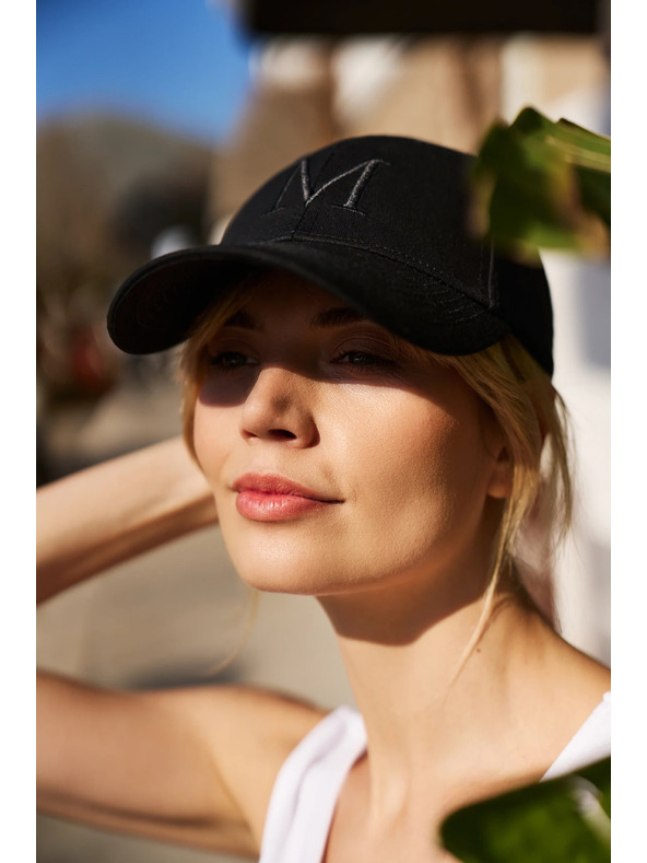 Moodo Черна памучна шапка с козирка