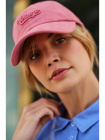 Moodo Розова памучна шапка с козирка