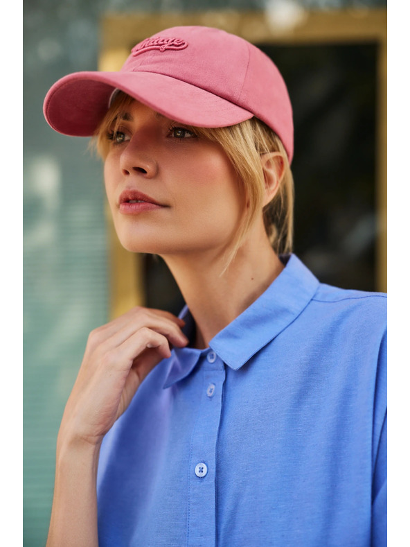 Moodo Розова памучна шапка с козирка