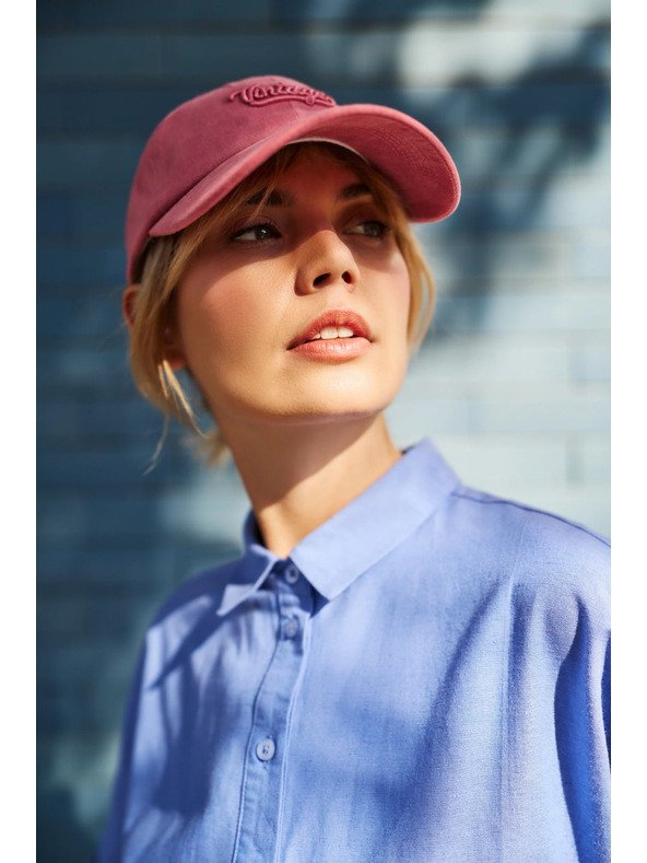 Moodo Розова памучна шапка с козирка