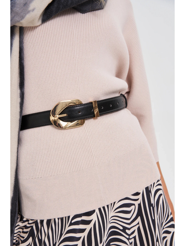 Moodo Черен колан със златна тока Moodo