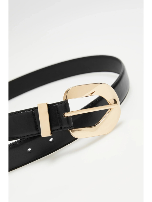 Moodo Черен колан със златна тока Moodo