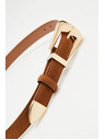 Moodo Кафяв дамски колан със златни детайли Moodo
