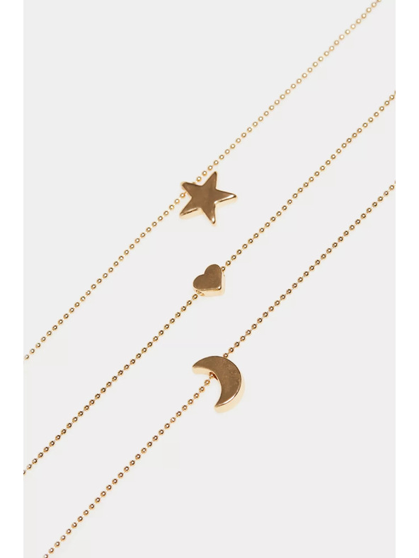 Moodo Златно тройно колие Moodo