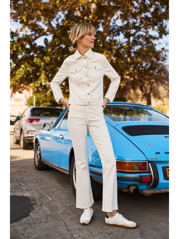 Moodo Кремави дамски камбанообразни дънки