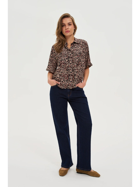 Moodo Тъмносини дънки с колан Moodo