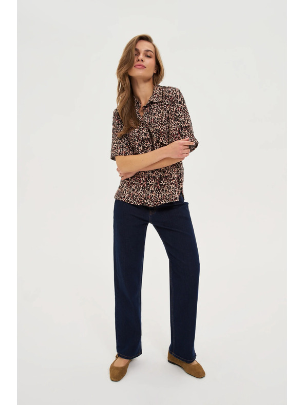 Moodo Тъмносини дънки с колан Moodo