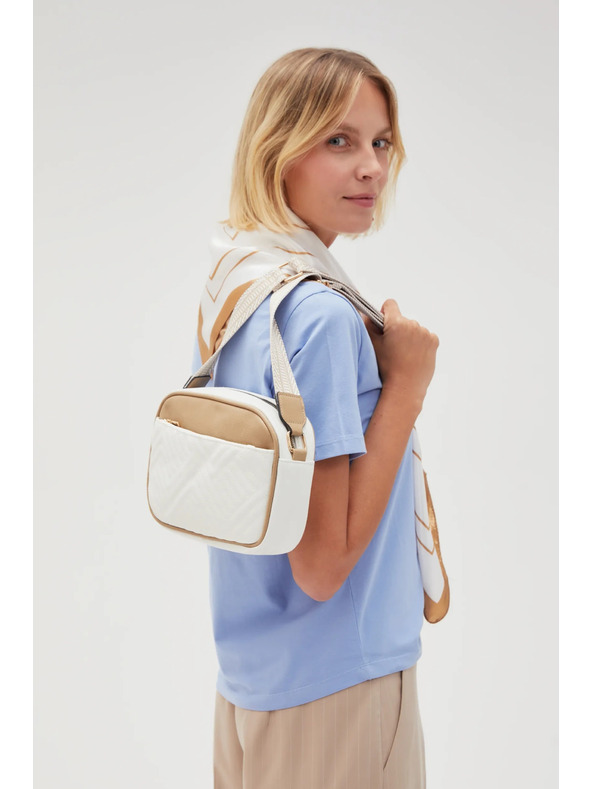 Moodo Бежово-бяла чанта