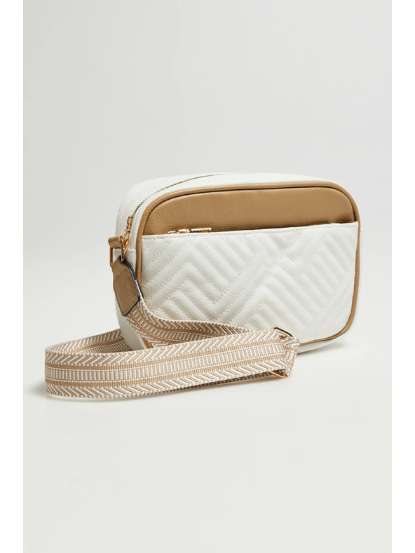 Moodo Бежово-бяла чанта