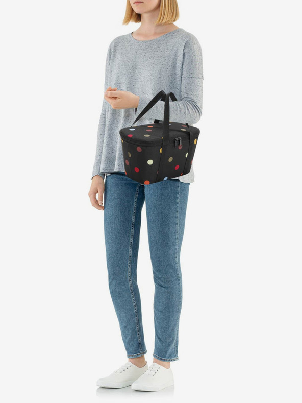 Reisenthel Черна охлаждаща точкована пазарска чанта Reisenthel Coolerbag XS