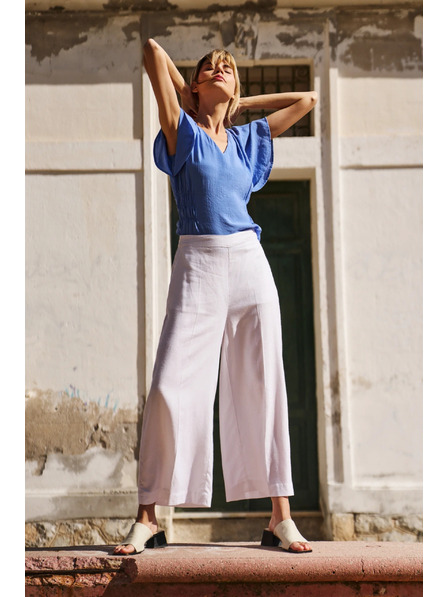 Moodo Дамски панталони Moodo - бели