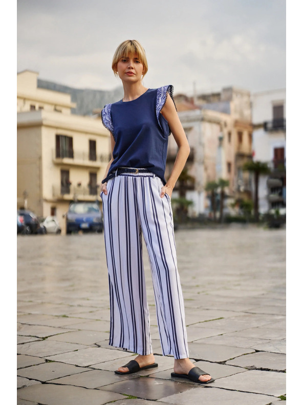 Moodo Дамски раирани панталони Moodo