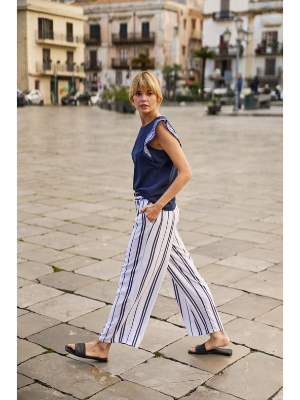 Moodo Дамски раирани панталони Moodo