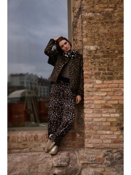 Moodo Дамски леопардови панталони Moodo - кафяви